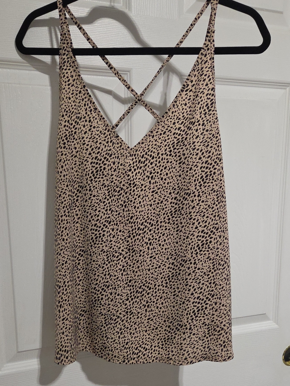 SHEIN Beige and Black Spotted Strappy Cami